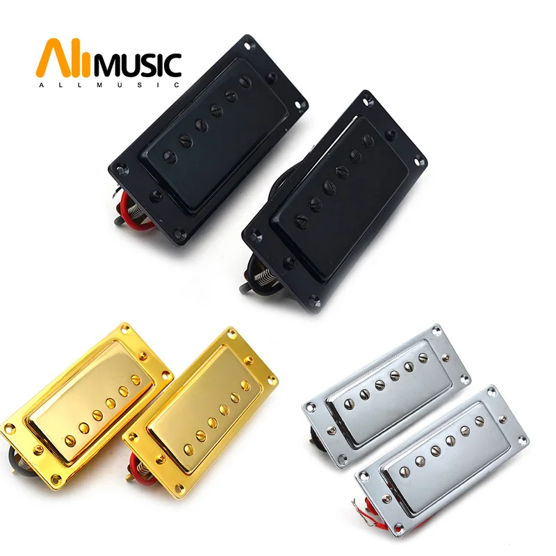 mini 6 loch elektrische gitarre humbucker pickup neck bridge pickup pickup für lp gitarre schwarzgoldchrom free global shipping