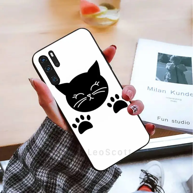 

Cute cat scratching Phone Case For Huawei honor Mate mate P 10 9X 10i 20 30 40 y7 lite pro p smart 2019