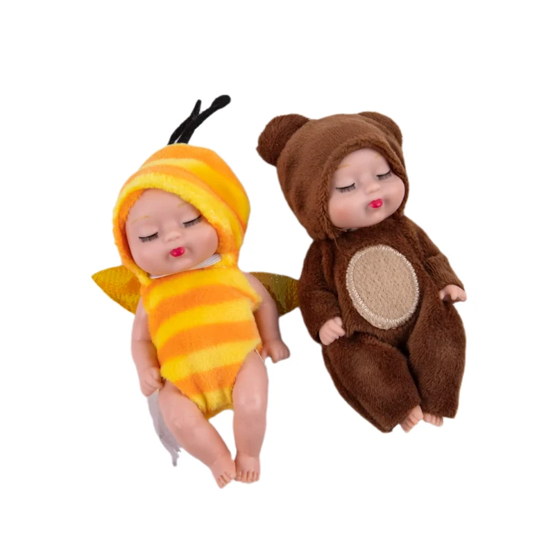 

1 шт. супер милый костюм животного, Детская кукла 3,5 дюйма, олень/Пчела/медведь/кролик, кукла для сна, имитация куклы, детская игрушка