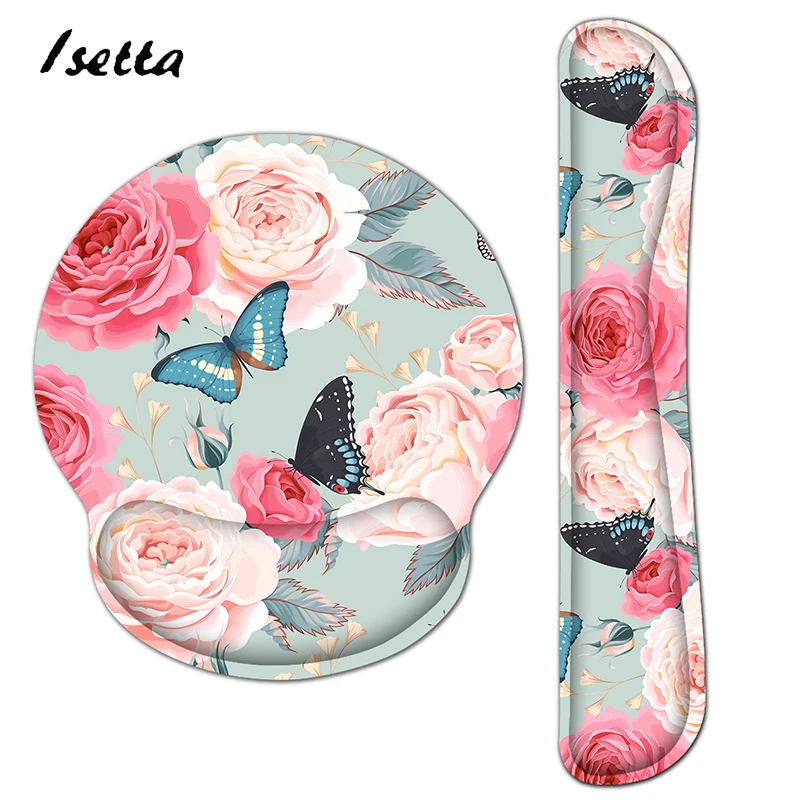 A Butterfly Mouse Pad with Wrist Rest for Computer Laptop Notebook Keyboard Mouse Mat with Hand Rest Pad Drop Shipping Custom - Color: A