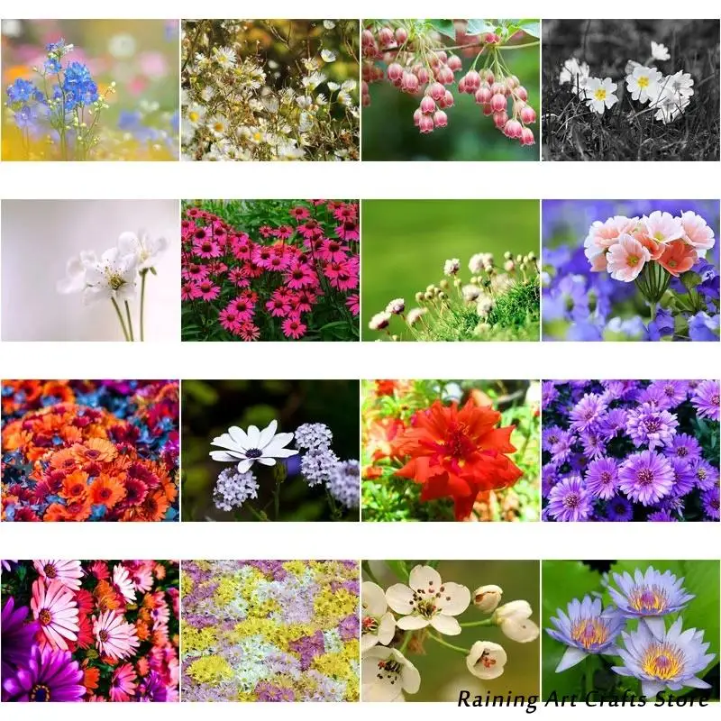 

5D Diy Diamond Painting Fresh Flowers Embroidery Full Round Square Drill Cross Stitch Kits Small Fresh Mosaic Picture Home Decor