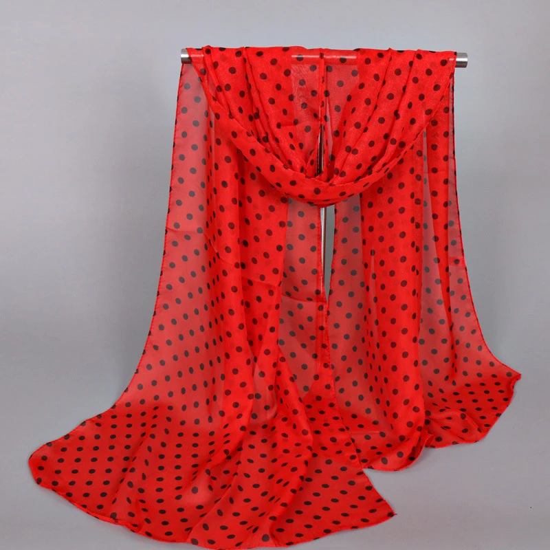 Женский шифоновый шарф шали пляжные полотенца лето-осень принт &quotгорошек&quot