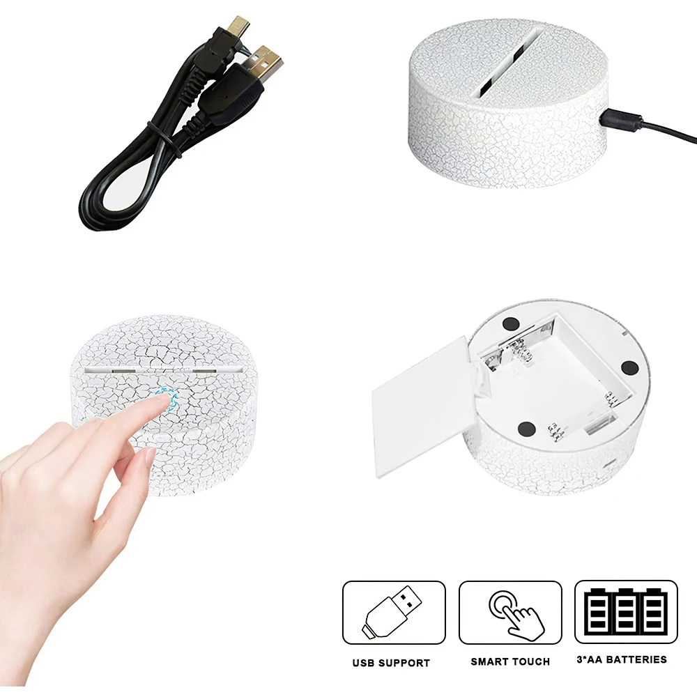 Акула поезд-образный цветной сенсорный 3D светодиодный Ночной светильник с