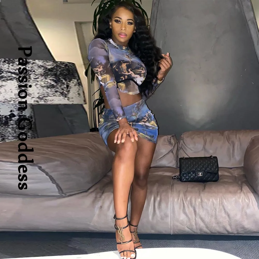 Художественные масляные рубашки для рисования юбка комплекты из 2 предметов