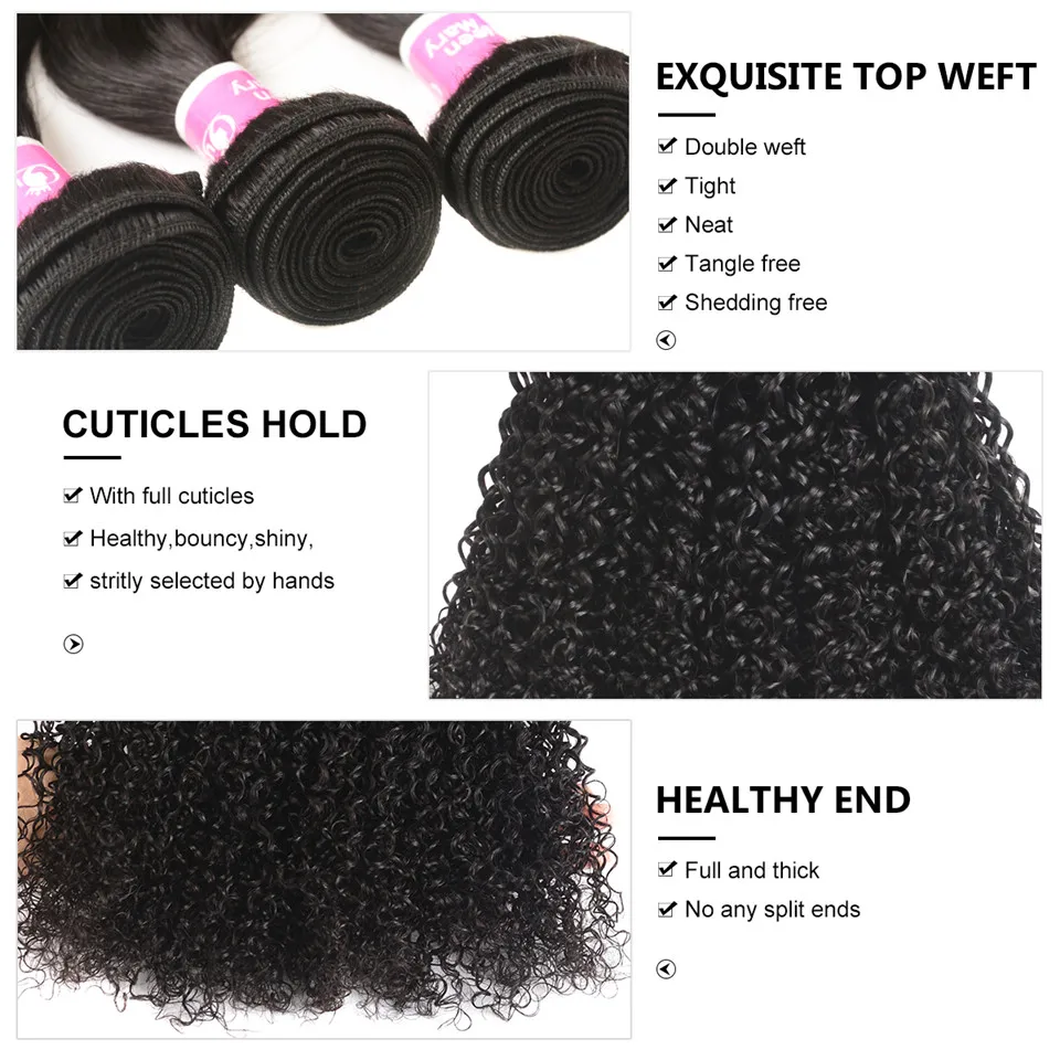 Перуанские курчавые вьющиеся пучки 100% искусственных пупряди Ков 3/4 шт./партия