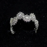 women ring fashion glamour couple wedding ring designed for women silver plated open cubic zirconia ring give girlfriend gift
