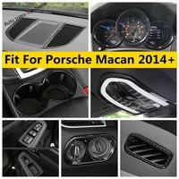 abs carbon fiber water cup holder reading light head lamp window lift cover trim accessories for porsche macan 2014 2020