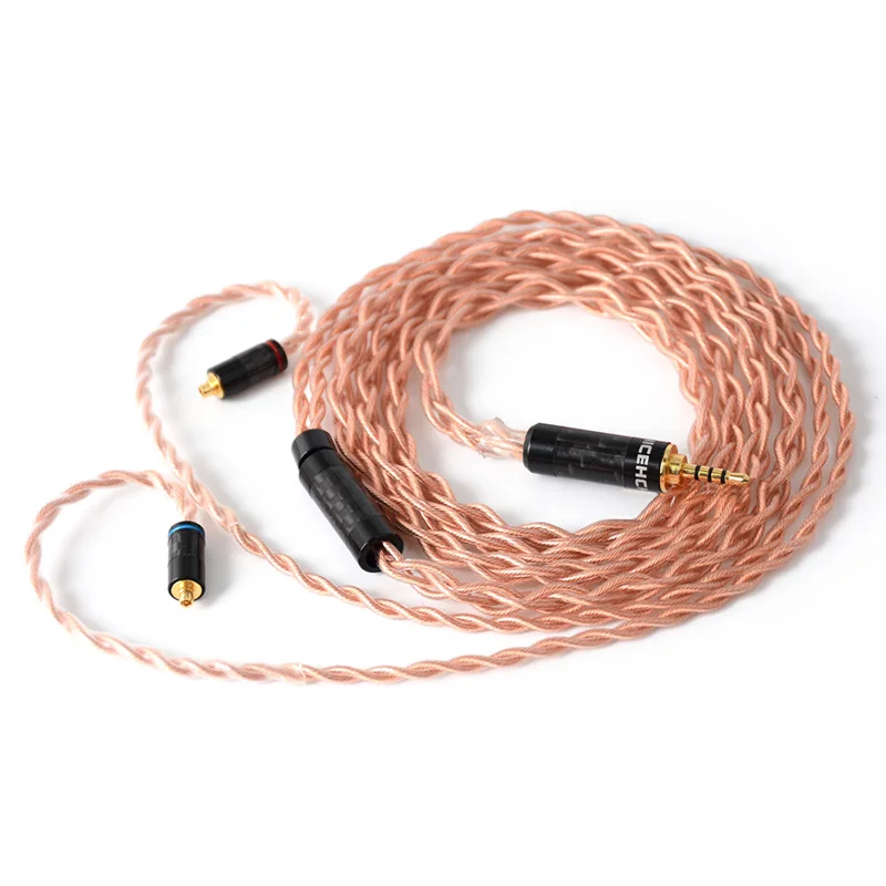 2.5mm With MMCX NICEHCK 4 ядра 4N OFHC высокой чистоты бескислородной меди кабель 3,5/2,5/4,4 мм разъем MMCX/2Pin для C12 TRNV90 KZZSX NICEHCK NX7PRO/F3 - Цвет: 2.5mm With MMCX