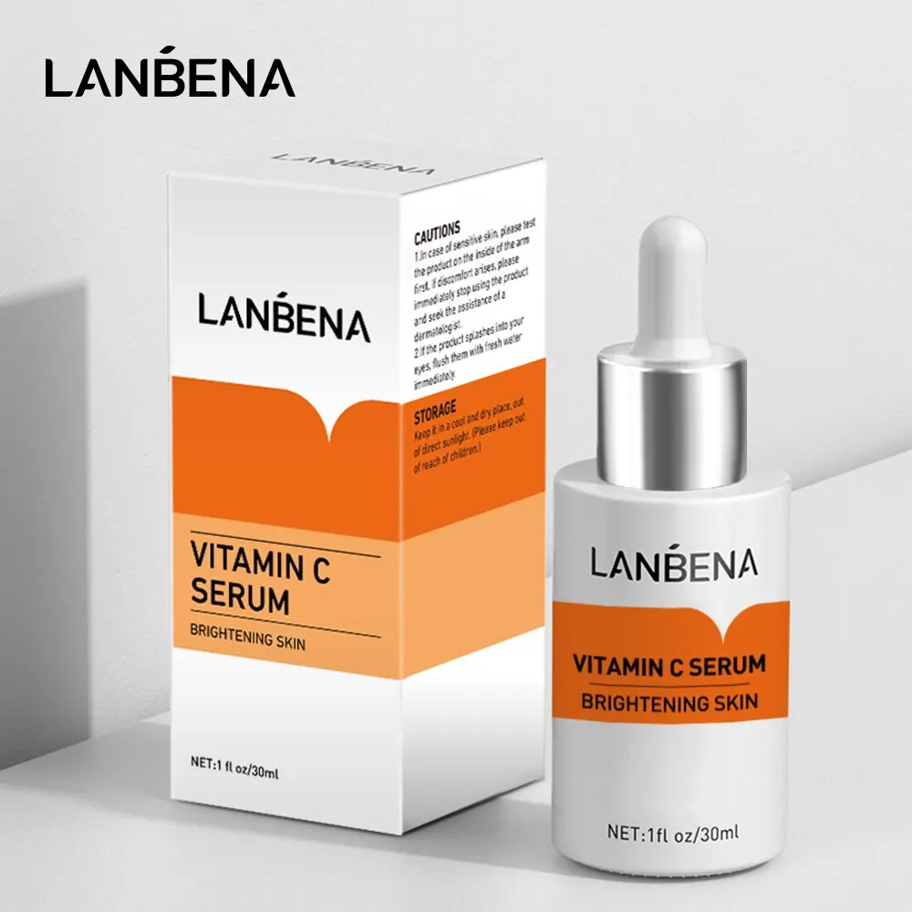 

LANBENA Vitamin C Serum Brightening Skin Rejuvenating Whitening Fade Dark Spot Smooth Fine Lines Anti-Aging Face Essence 30ML