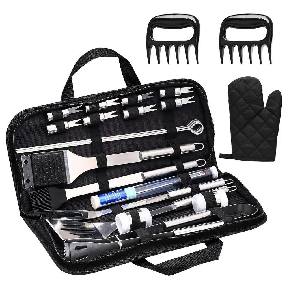 

Durable 25-Piece Barbecue Tool BBQ Stainless Steel Portable Set BBQ Stainless Steel Portable Set With Oxford Cloth Bag