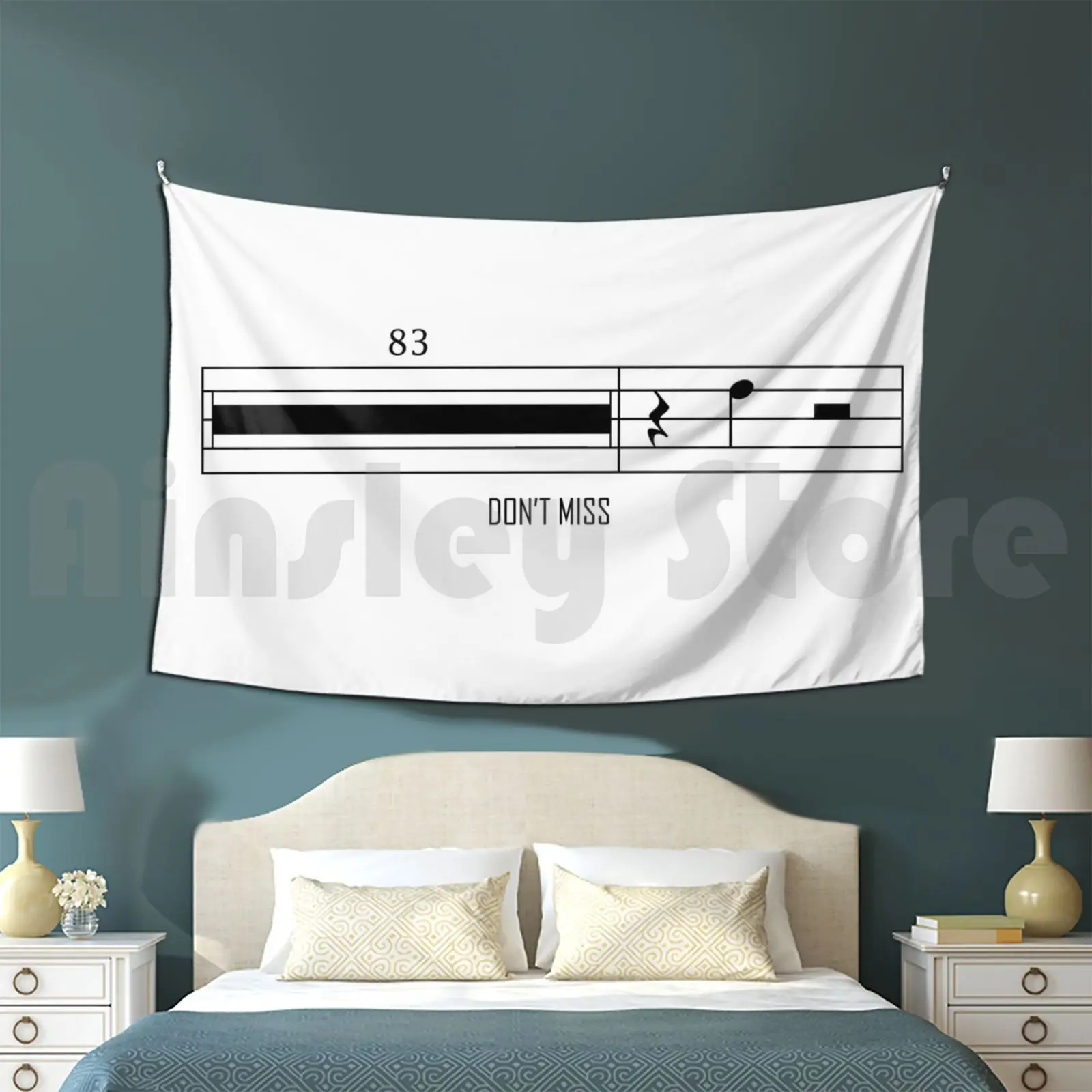 

Don't Miss ( Percussion Humor ) Tapestry Living Room Bedroom Music Percussion Piano Notes Simple Treble Bass