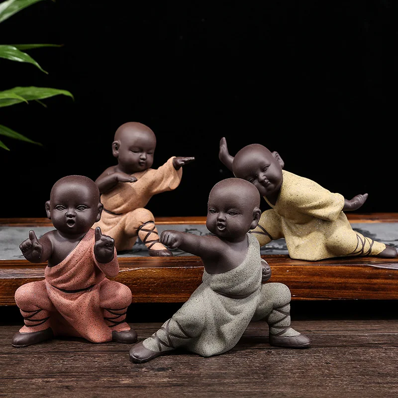 

Чайная утварь кунг-фу маленький монах фиолетовая глина украшения цветная Песочная керамика