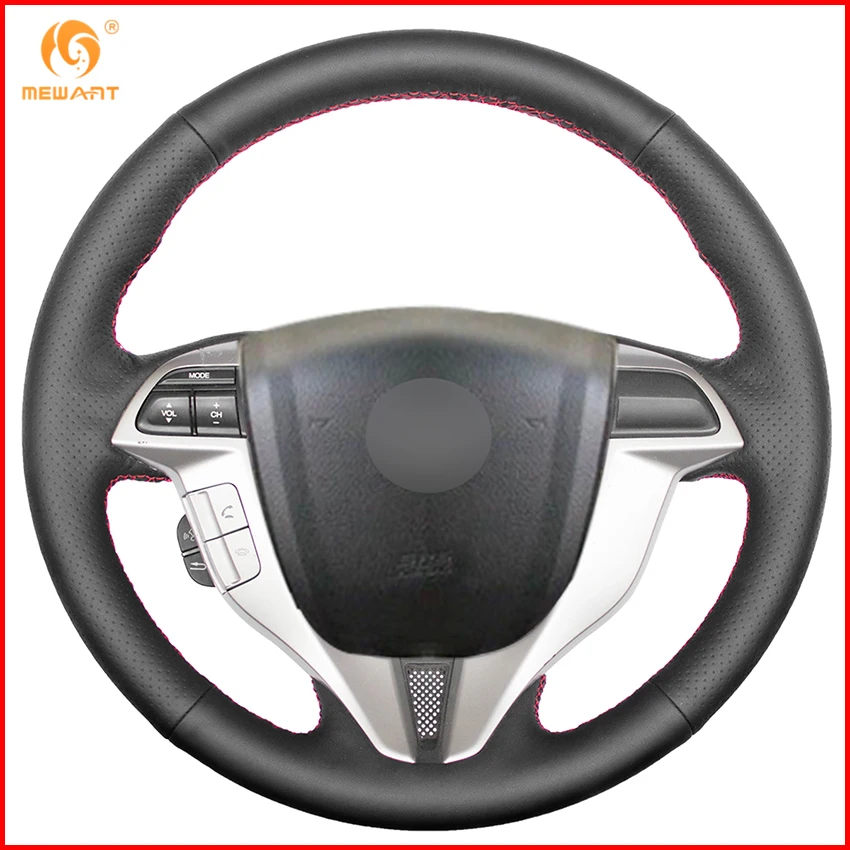 Черная крышка рулевого колеса из натуральной кожи для Honda Accord 8 Coupe 2008 2012 Crosstour 2010