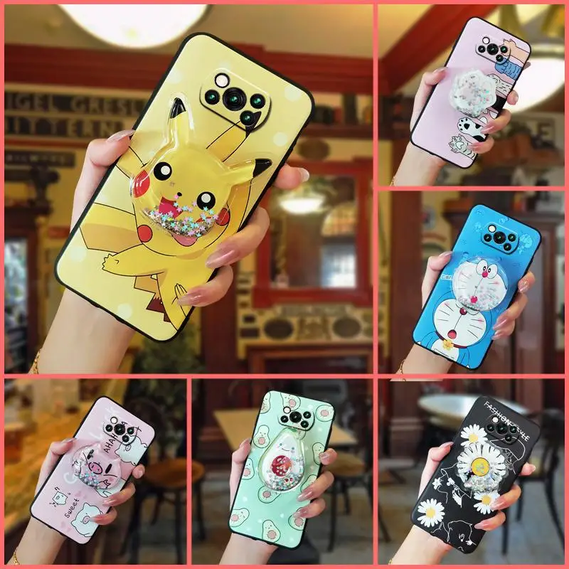 cover kickstand phone case for xiaomi poco x3 nfcx3 pro back cover waterproof fashion design cartoon free global shipping