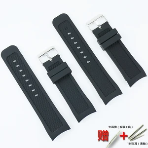 Imported Watch accessories 24mm men's silicone strap buckle for all types of brand business sports watches la