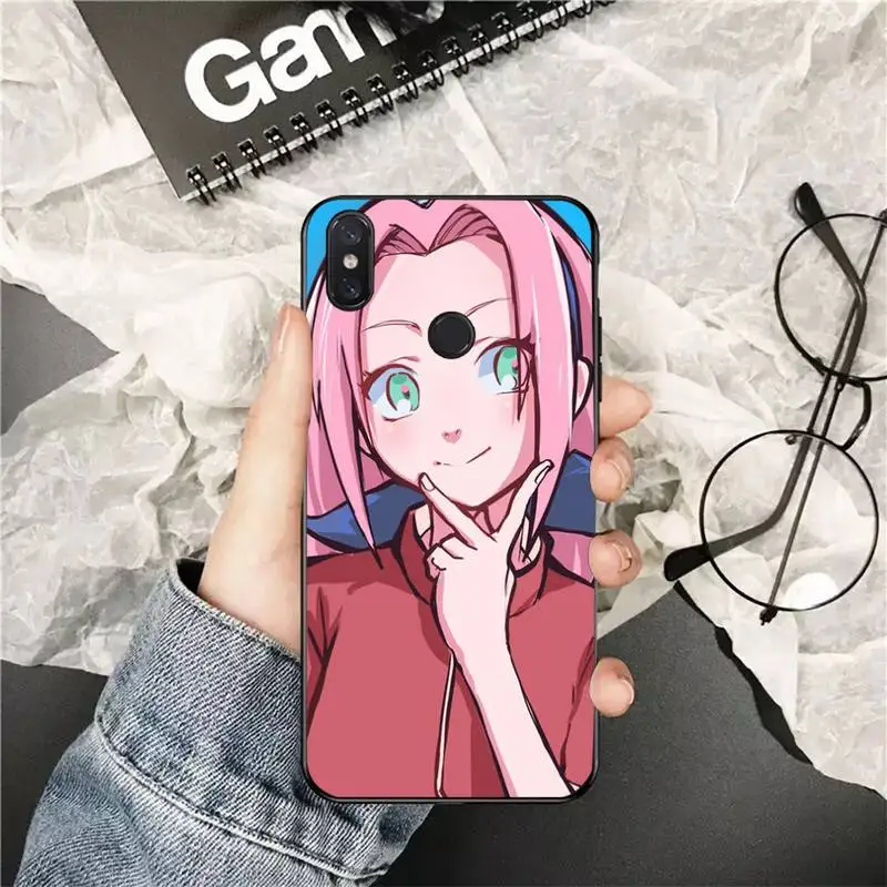 

YNDFCNB Naruto Sakura Haruno Soft black Phone Case for Xiaomi Redmi 5 5Plus 6 6A 4X 7 7A 8 8A 9 Note 5 5A 6 7 8 8Pro 8T 9
