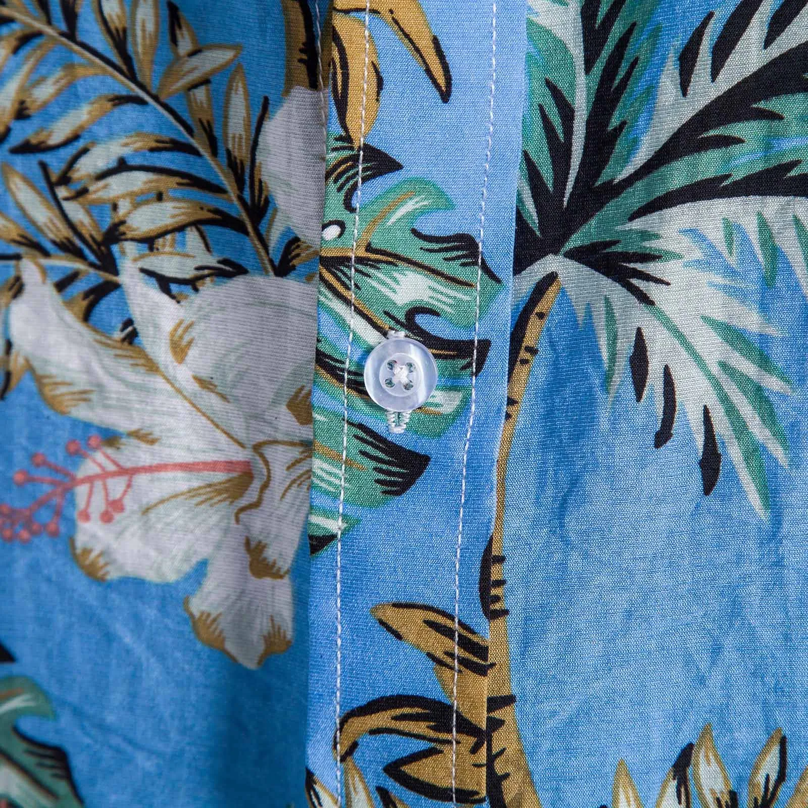 Мужская гавайская рубашка из натурального хлопка летняя пляжная с коротким