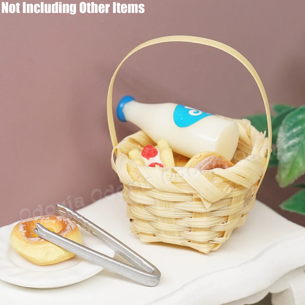 Odoria 1:12 Miniature Bamboo Rattan Frame Hand-woven Vegetable Food Storage Basket Kitchen Dollhouse Accessories Decor | Игрушки и