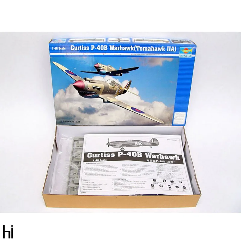 

Trumpeter 02807 1/48 US Curtiss P-40B Warhawk Tomahawk MKIIA Fighter Plane Airplane Plastic Assembly Model Building Kit Toy