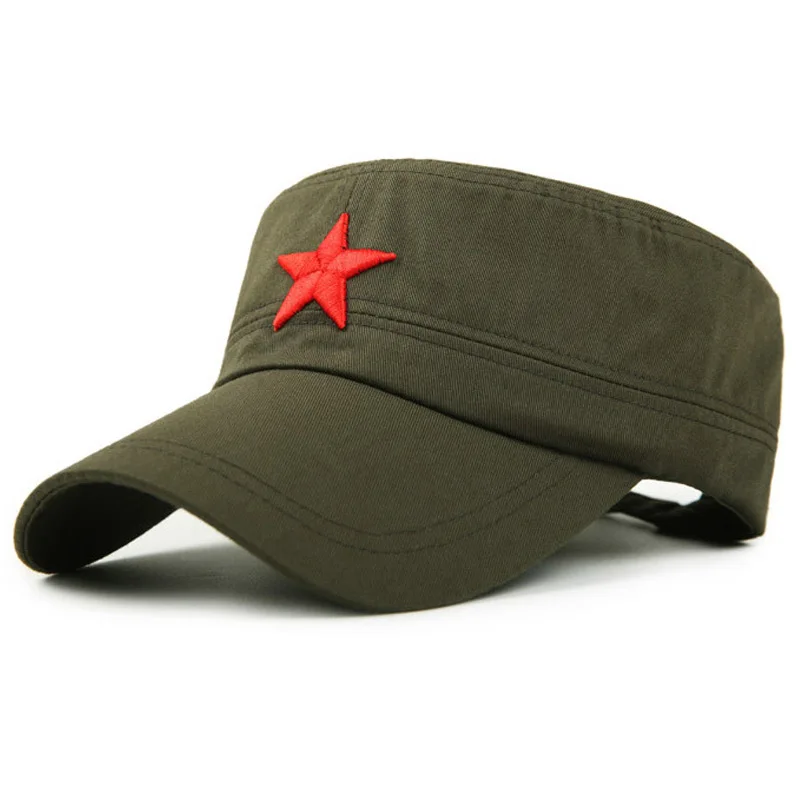 

NEW sexy Cotton Military Cap for Men Women Red Star Embroidery Sailor Vintage Hat Flat Camouflage Leisure Summer Captain Cap