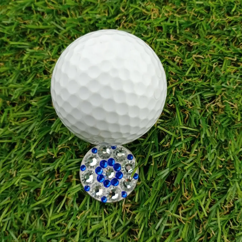 Crystal Golf Ball Marker Наборы клипов для шляп для гольфа 1 шт. Маркер для гольфа и 1 шт. Силиконовые клипсы для гольф-клюшек Лучшие подарки для женщин-гольфистов