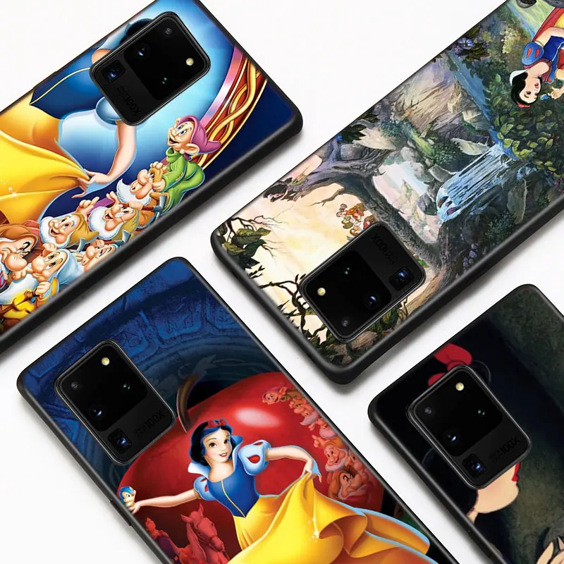

Disney Snow White Seven Dwarfs Phone Case For Samsung S22 S21 S20 FE Ultra Pro Lite S10 5G S10E S9 S8 Plus Black Silicone Cover