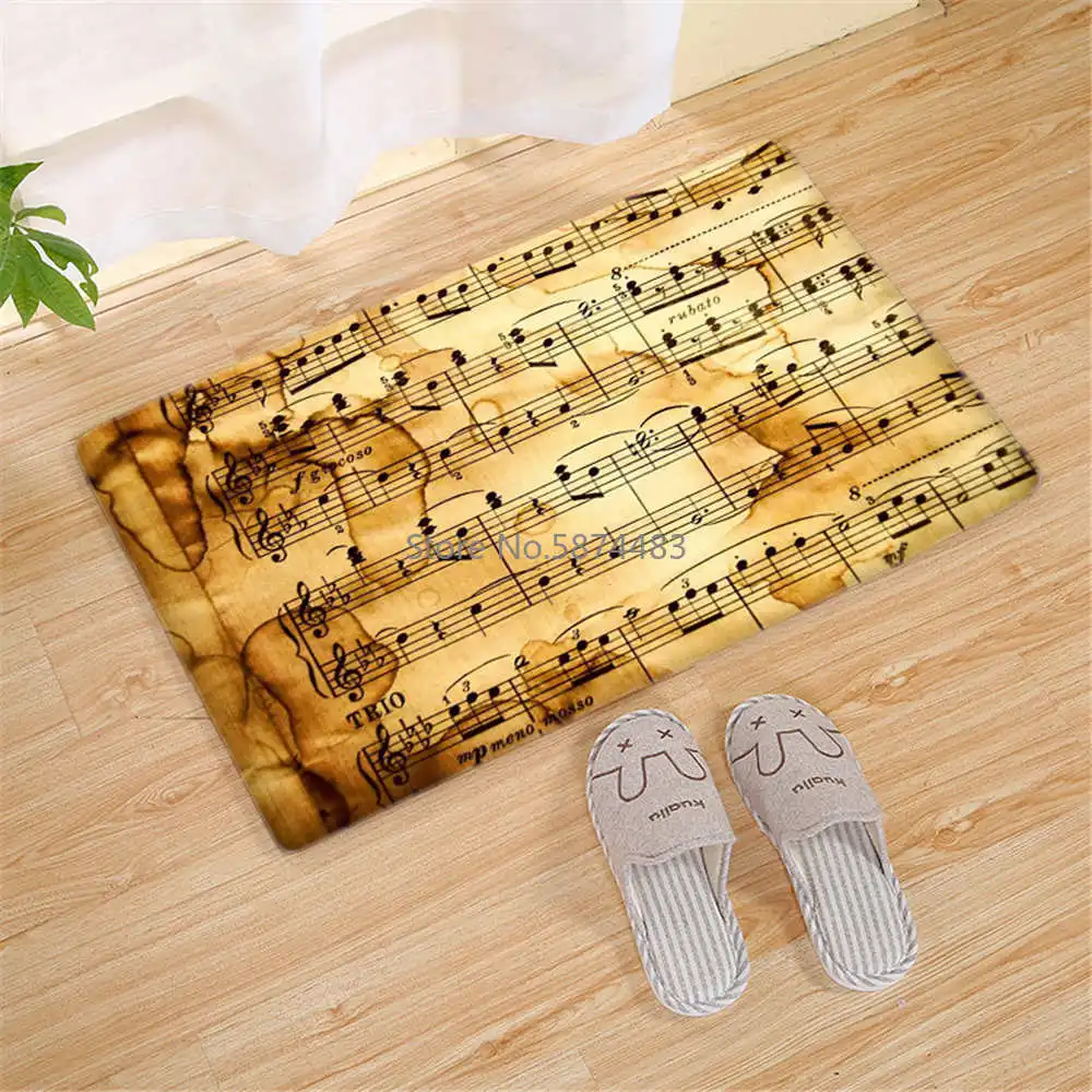 Домашний Декоративный дверной коврик пианино клавиатура музыкальные ноты