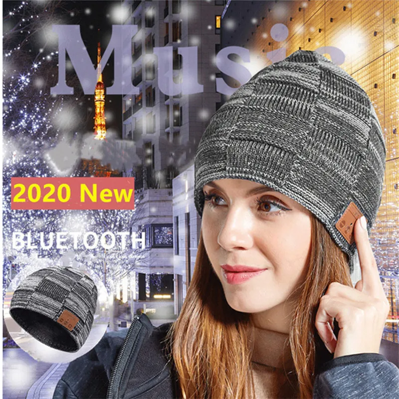 Зимние Модные теплые Bluetooth наушники шапка для бега шапочка Наушники динамик с