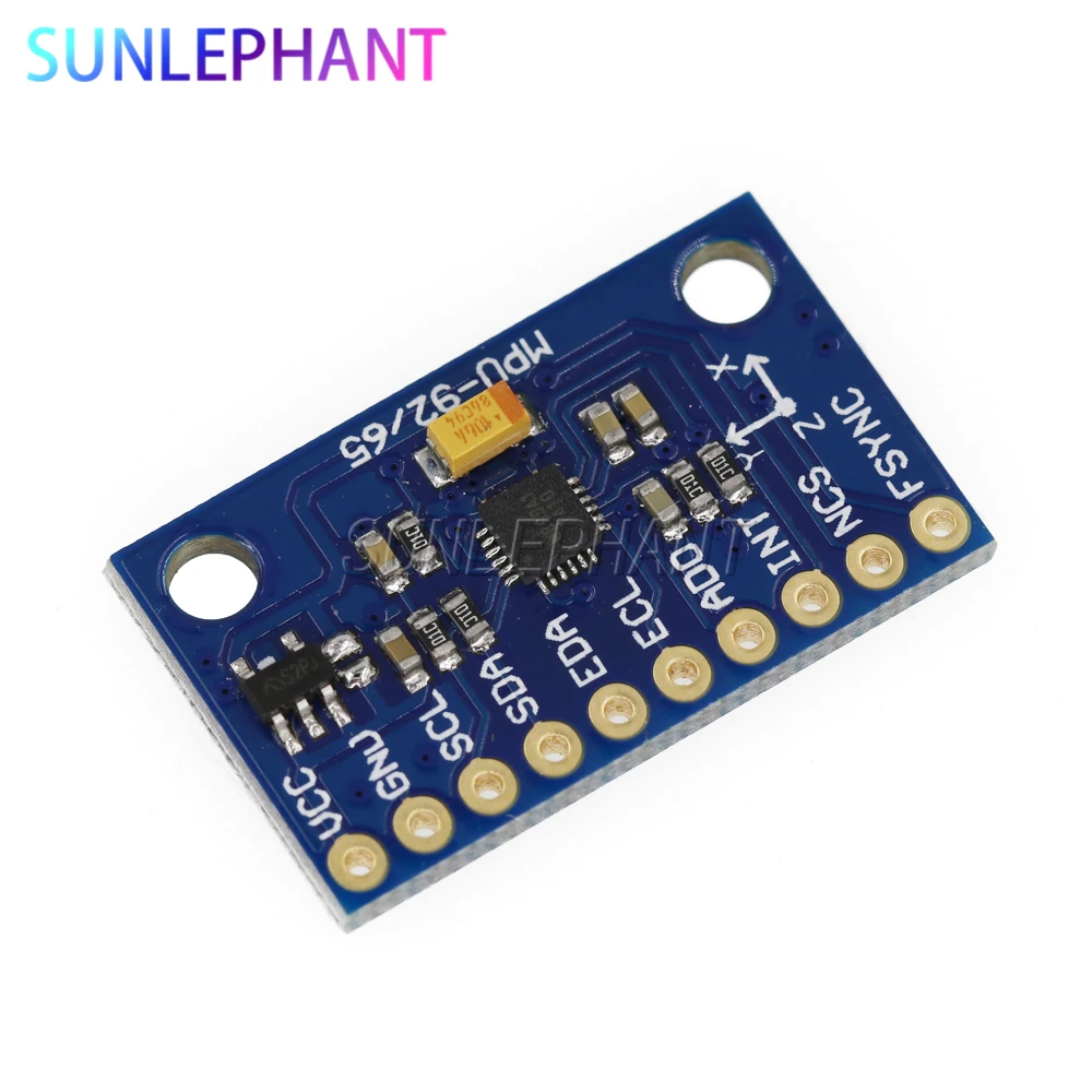 5 шт./лот Φ 9-осевой сенсорный модуль I2C/SPI Коммуникационный гироскоп + триосевой