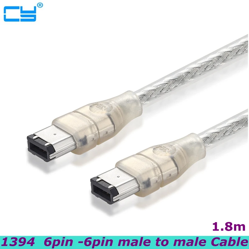 

1.8M 6-pin/6-pin Firewire 400 to Firewire 400 6-pin/6-pin iLink IEEE 1394 Cable for Digital Camera Industrial Camera