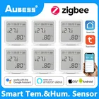 Умный термометр Aubess Zigbee Tuya, цифровой гигрометр для измерения влажности и температуры в доме и на улице, для Smart Life, Alexa Google