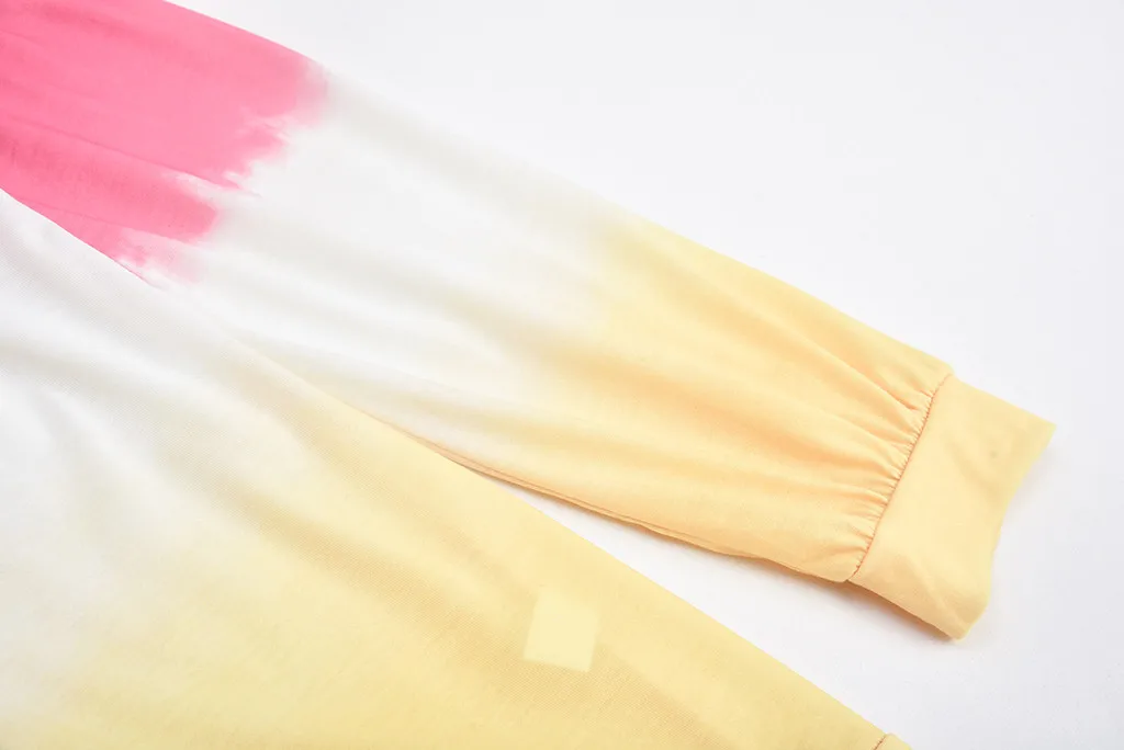 Женский трикотажный пуловер с круглым вырезом контрастных цветов | Женская