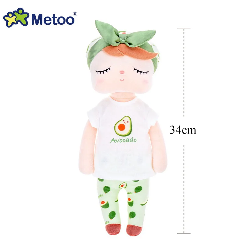 34cm Green Avocado Metoo кукла Анджела мягкий Игрушечный Кролик мягкие Животные плюшевые игрушки «кролик» Фруктовые Куклы для детей детская одежда для девочек и мальчиков рождественские подарки на день рождения - Цвет: 34cm Green Avocado