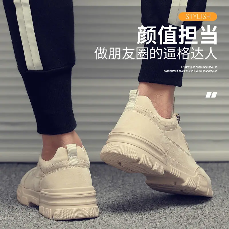 

Men's Shoes Spring Sports Shoes Men's Trend All-match Men's Casual Boots Leather Shoes Student Martin Boots Shoes for Men Boots