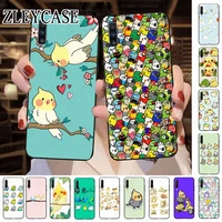 chubby cockatiels parrotlets hello parrot bird phone case for samsung galaxy a32 a12 a50 a10 a20e a20s a51 a70 a71 a6 a8 cases