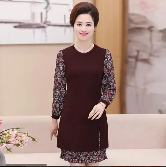 Мода 2020 Осеннее женское платье размера плюс 5XL два предмета цветочный принт