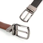 Ремень из натуральной кожи для мужчин и женщин, деловой брендовый Качественный ремень с вращающейся пряжкой из сплава, может использоваться с обеих сторон