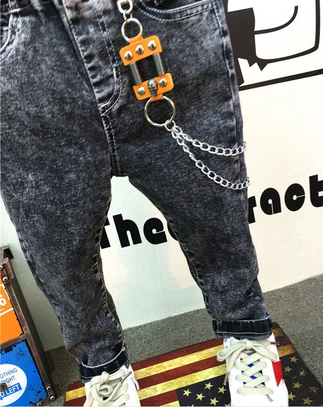 Модные джинсы для мальчиков на весну и осень 2-7 лет детские джинсовые брюки