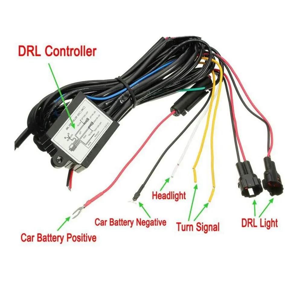 

Multi-function Daytime Running LED Light Relay Harness Control DRL On Off Dimmer Car Daytime Running Lights Controller