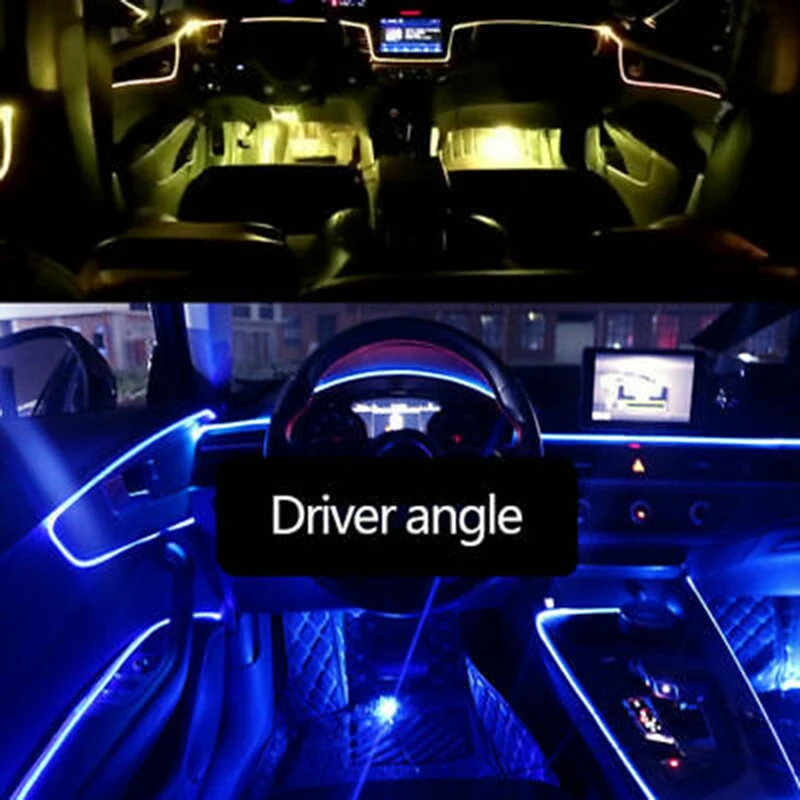 

6Pcs Car RGB Interior Decoration Lights APP Remote Control Atmosphere Lamp Wireless Standalone Connection Unit