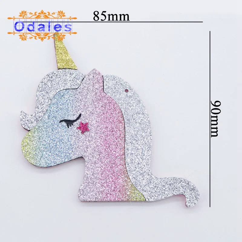 8 шт./лот самодельная аппликация в виде лошади большой золотой рог единорог для