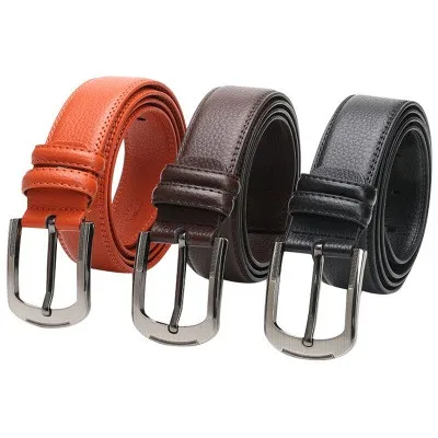 Designer Brand Male Cowhide Belts Genuine Leather Men Belt High Quality Wide Pin Buckle Cow Genuine Leather
