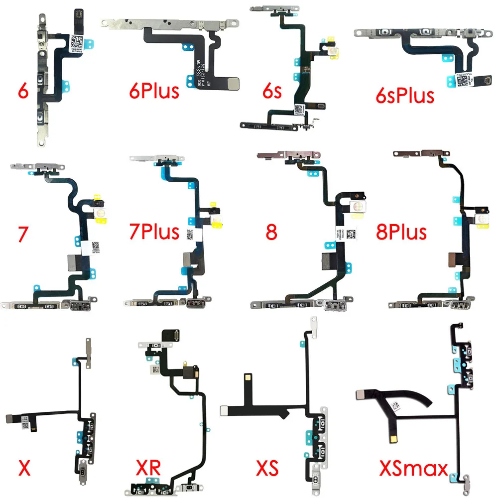 Для iPhone 6 6P 6s 6SP 7 7P 8 Plus X XR XS Xs max Кнопка громкости и бесшумный Переключатель гибкий