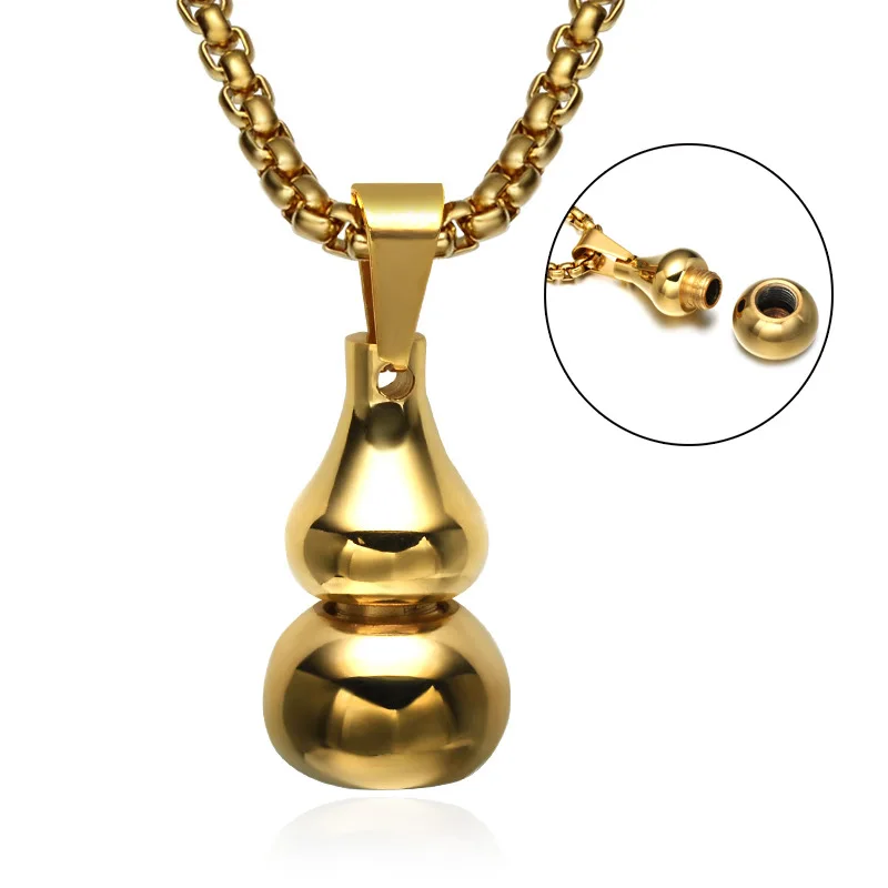 Gourd может открыть подвеска флакон духов из титановой стали ожерелье нержавеющей