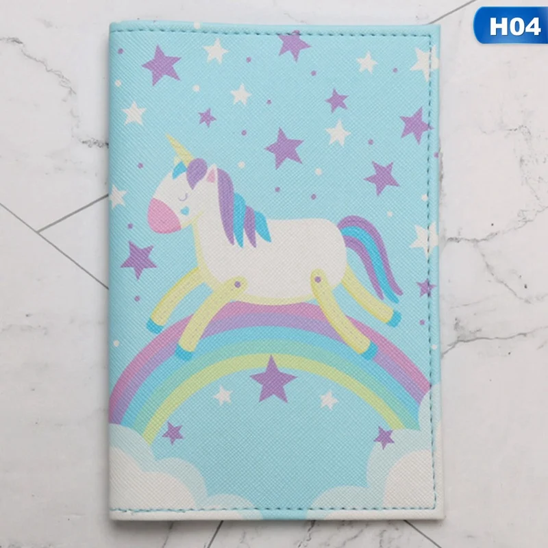 Водонепроницаемая обложка для паспорта из ПУ кожи с принтом единорога|Держатели
