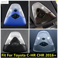 abs carbon fiber red blue car front reading light lamp frame decor cover trim for toyota c hr chr 2016 2022 accessories
