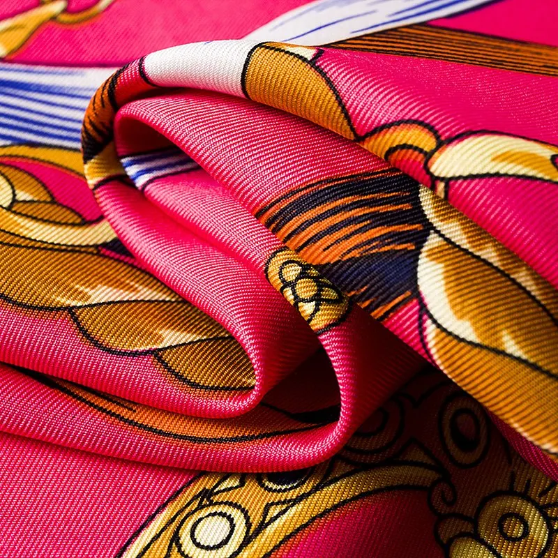 100% Саржевые шелковые квадратные шарфы POBING большой размер шейный платок