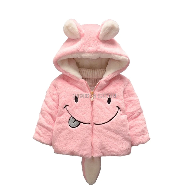 Зимняя меховая парка для новорожденных мальчиков и девочек плотная толстовка с