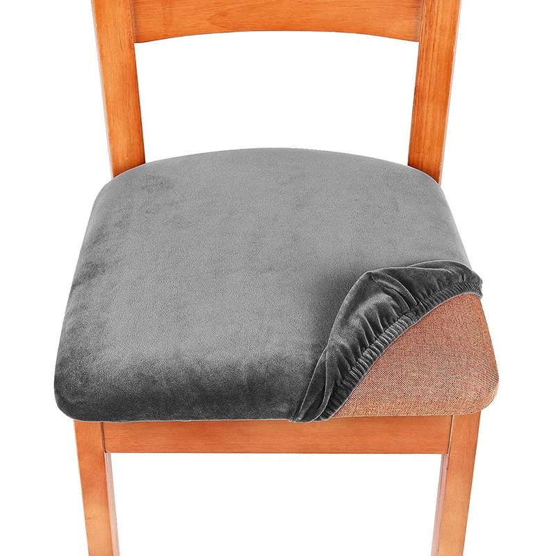 Velvet Super Soft Chair Seat Cover Spandex Elastic Covers For Dining Room Chairs Home Simple | Дом и сад