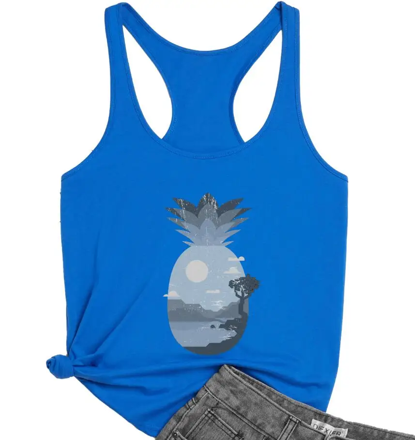 Винтажный женский жилет с тропическим ананасом забавные летние пляжные